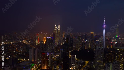 Wallpaper Mural sunset night illuminated kuala lumpur downtown aerial panorama timelapse 4k malaysia
 Torontodigital.ca