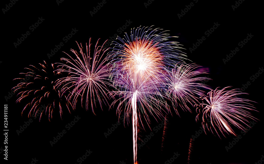 Fireworks on the sky for background,New year concept background. Fireworks on the sky for background,New year concept background.