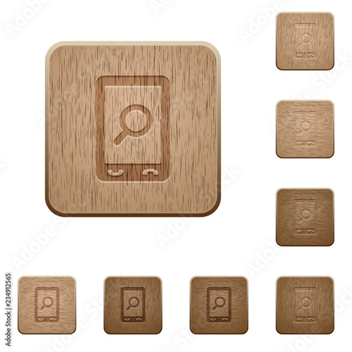 Mobile search wooden buttons