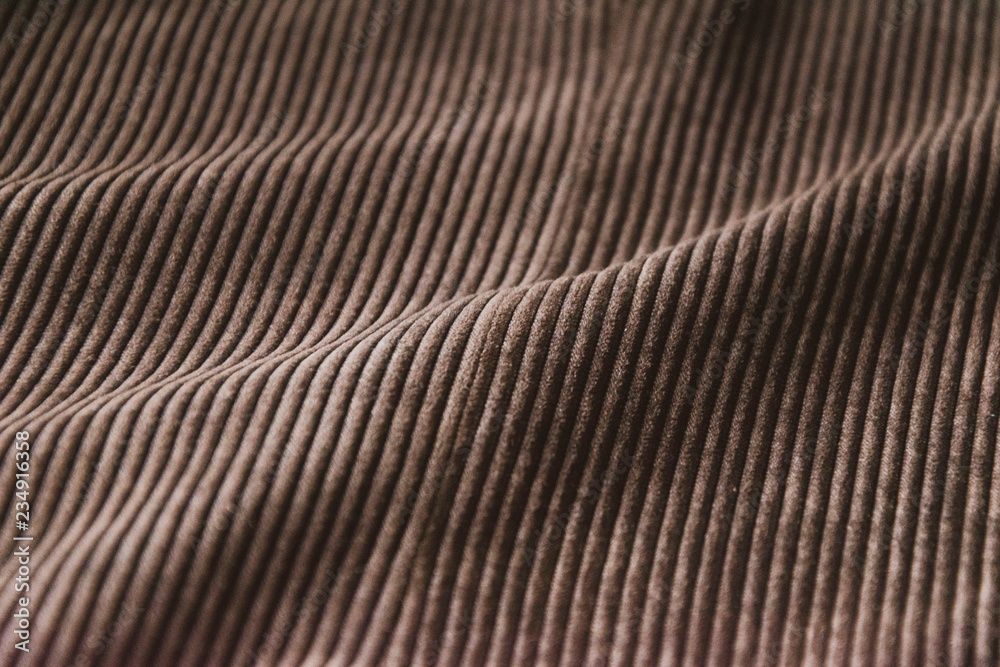 brown ribbed corduroy background. corduroy fabric texture Stock Photo