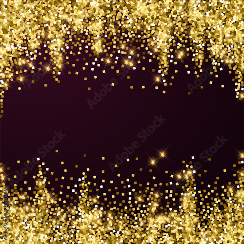 Sparkling gold luxury sparkling confetti. Scattere