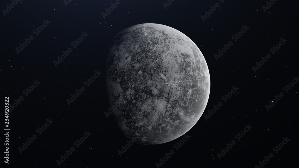 Realistic Planet Mercury from space. 3D illustration Realistic Planet Mercury from space. 3D illustration