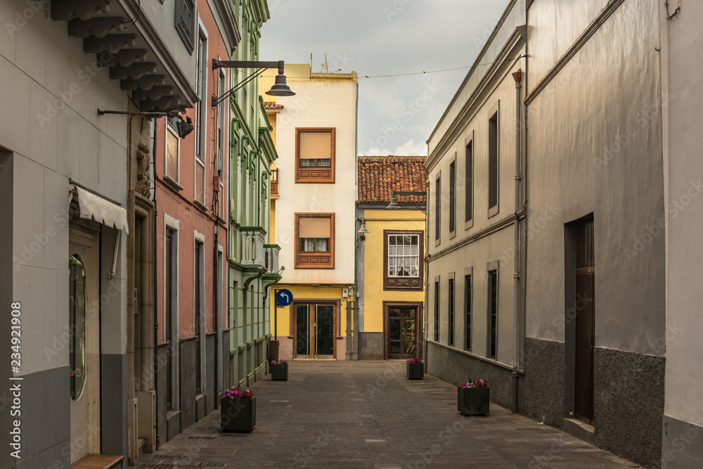 Streets of the municipality of La Laguna in Santa Cruz de Tenerife in the Canary Islands (Spain)