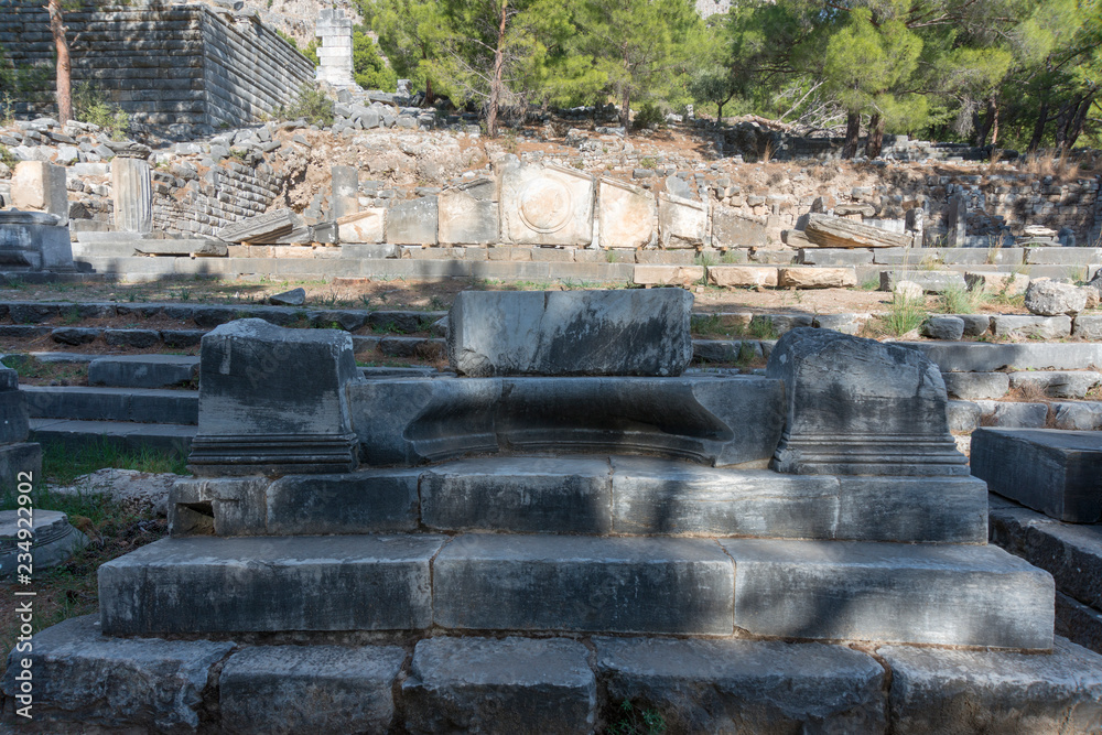 Priene, ancient city of Ionia about 0 km north of the Menderes (Maeander) River and 16 km inland from the Aegean Sea, in southwestern Turkey. 