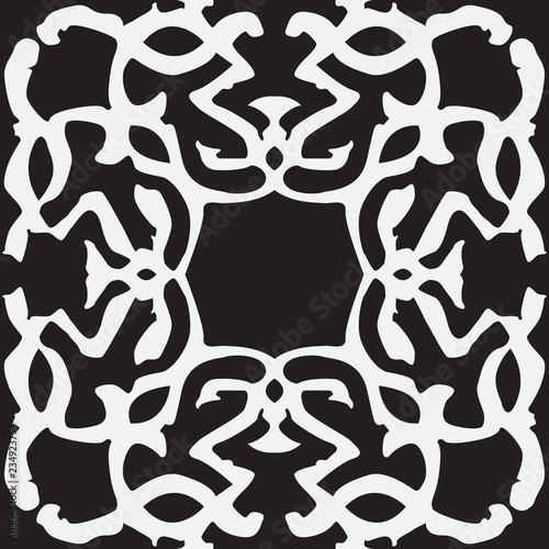 Black nad white royal pattern. The Seamless vector background