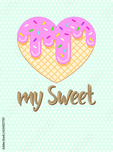 valentines day card with hearts