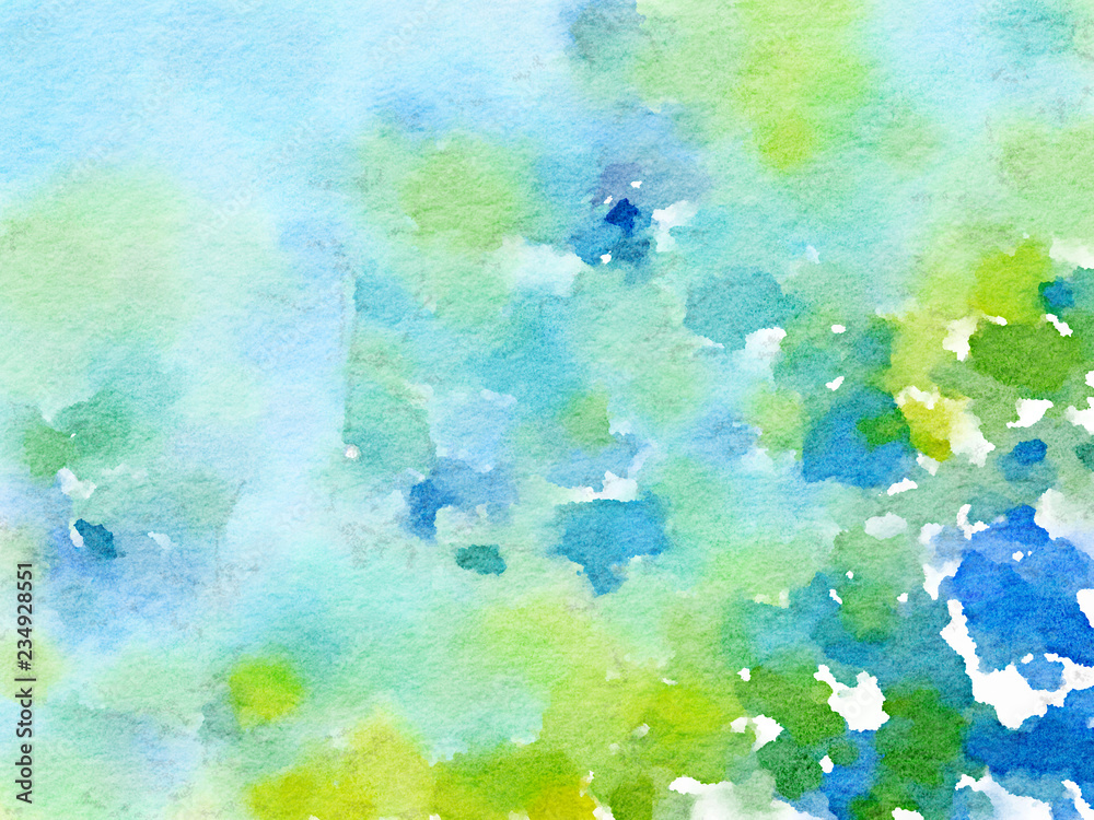 Green and blue abstract watercolor background