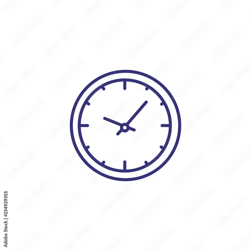 Clock line icon. Circle, watch, schedule. Time concept. Can be used for topics like daily routine, deadline, period Clock line icon. Circle, watch, schedule. Time concept. Can be used for topics like daily routine, deadline, period