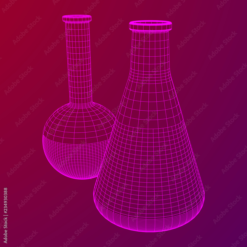 Test tube low poly wireframe mesh. Science and analyses. Vector abstract polygonal image line and point. Test tube low poly wireframe mesh. Science and analyses. Vector abstract polygonal image line and point.
