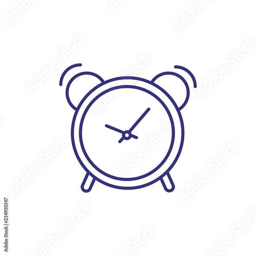 Ringing alarm clock line icon. Timer, timepiece, waking up. Time concept. Can be used for topics like deadline, morning, daily routine