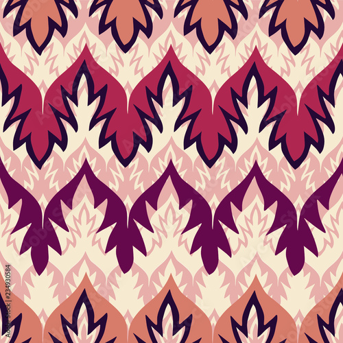 Boho Flames Seamless Pattern with Textured Background