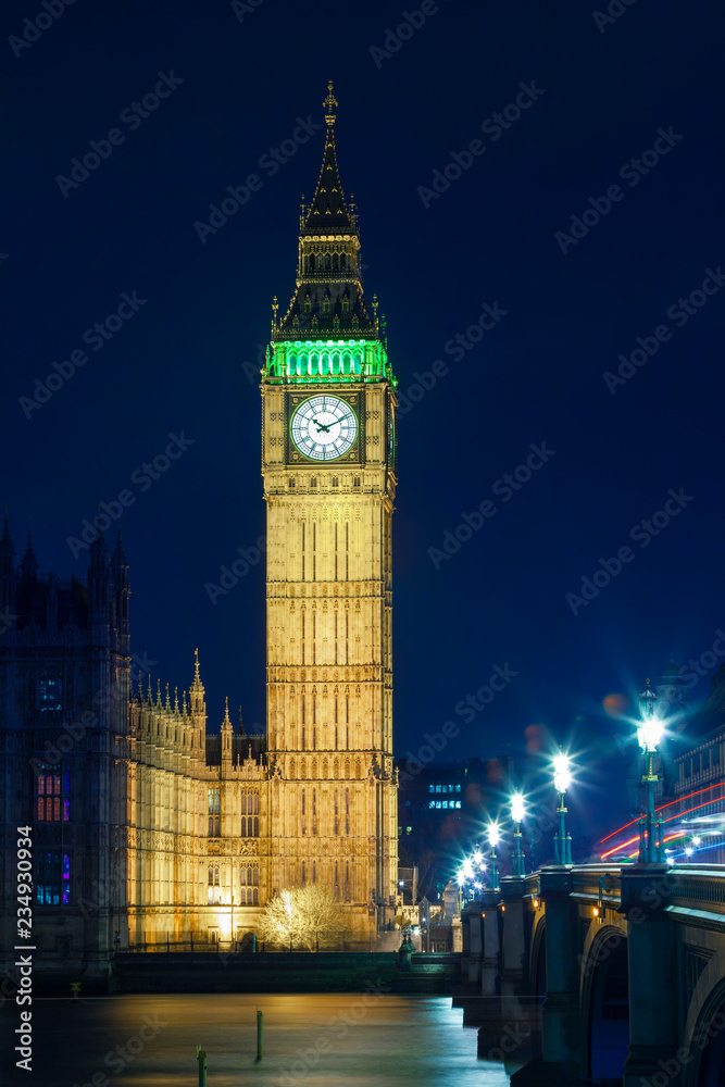 Big Ben At Night, London,  UK