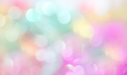 Neon shiny background with multicolored sparkles and circles. Bright fashionable colors of the season - yellow, pink and blue.
