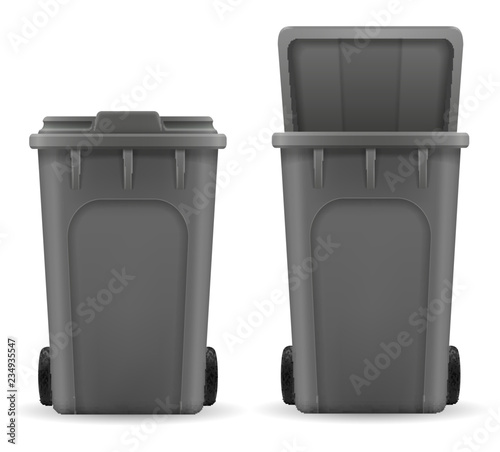 recycling bin trash bucket stock vector illustration