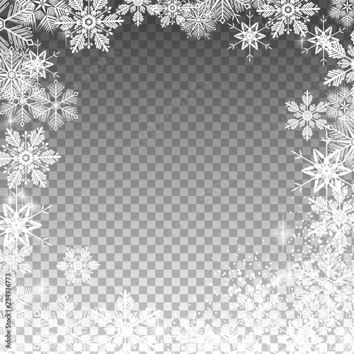 Transparent snowy template