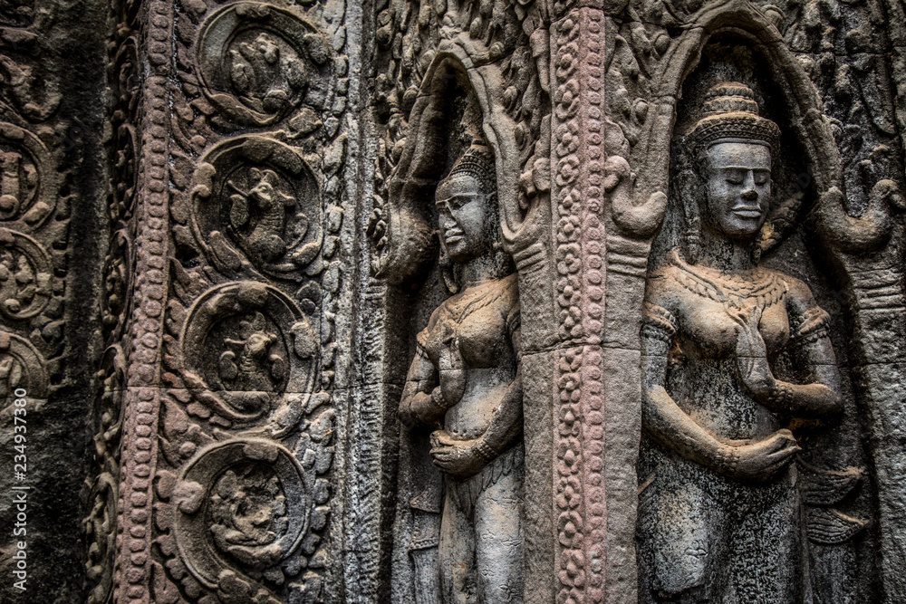 Ta Prohm Angkor Wat Cambodia. The ancient temple of Ta Prohm at Angkor Wat, Cambodia where roots of the jungle trees intertwine with the masonry of these ancient structures producing surreal world. Ta Prohm Angkor Wat Cambodia. The ancient temple of Ta Prohm at Angkor Wat, Cambodia where roots of the jungle trees intertwine with the masonry of these ancient structures producing surreal world.