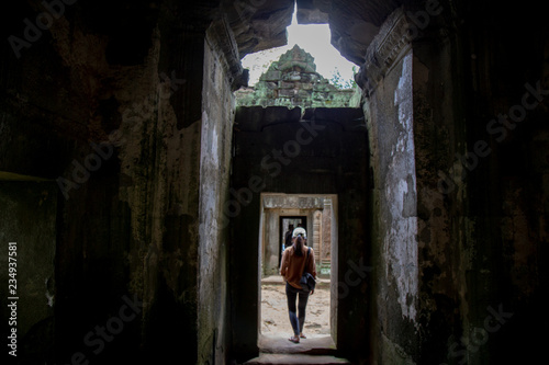 Ta Prohm Angkor Wat Cambodia. The ancient temple of Ta Prohm at Angkor Wat, Cambodia where roots of the jungle trees intertwine with the masonry of these ancient structures producing surreal world.