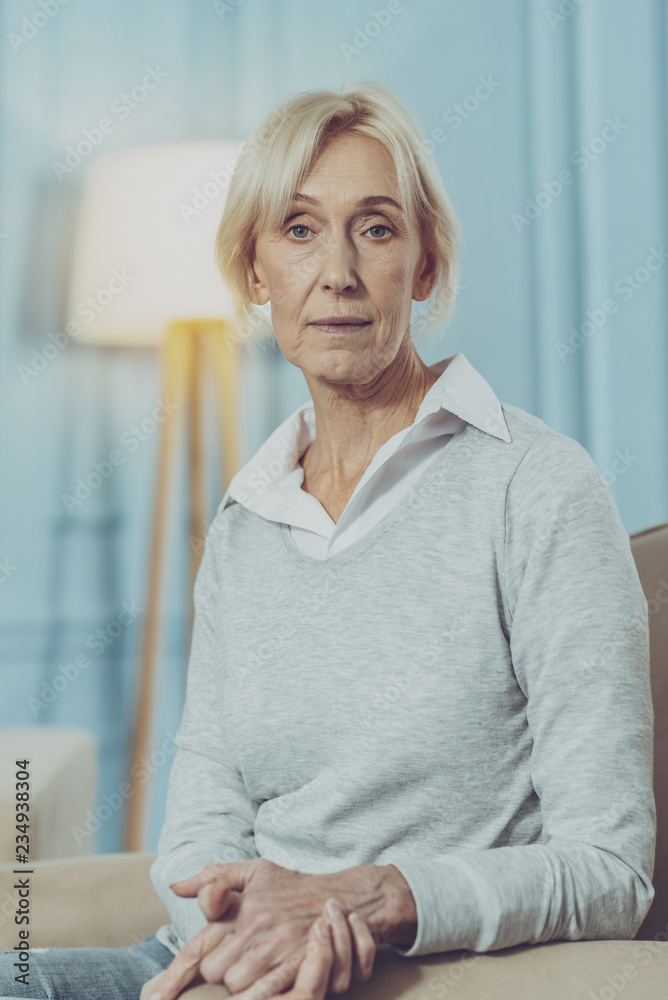 Portrait of pleased elderly lady Portrait of pleased elderly lady