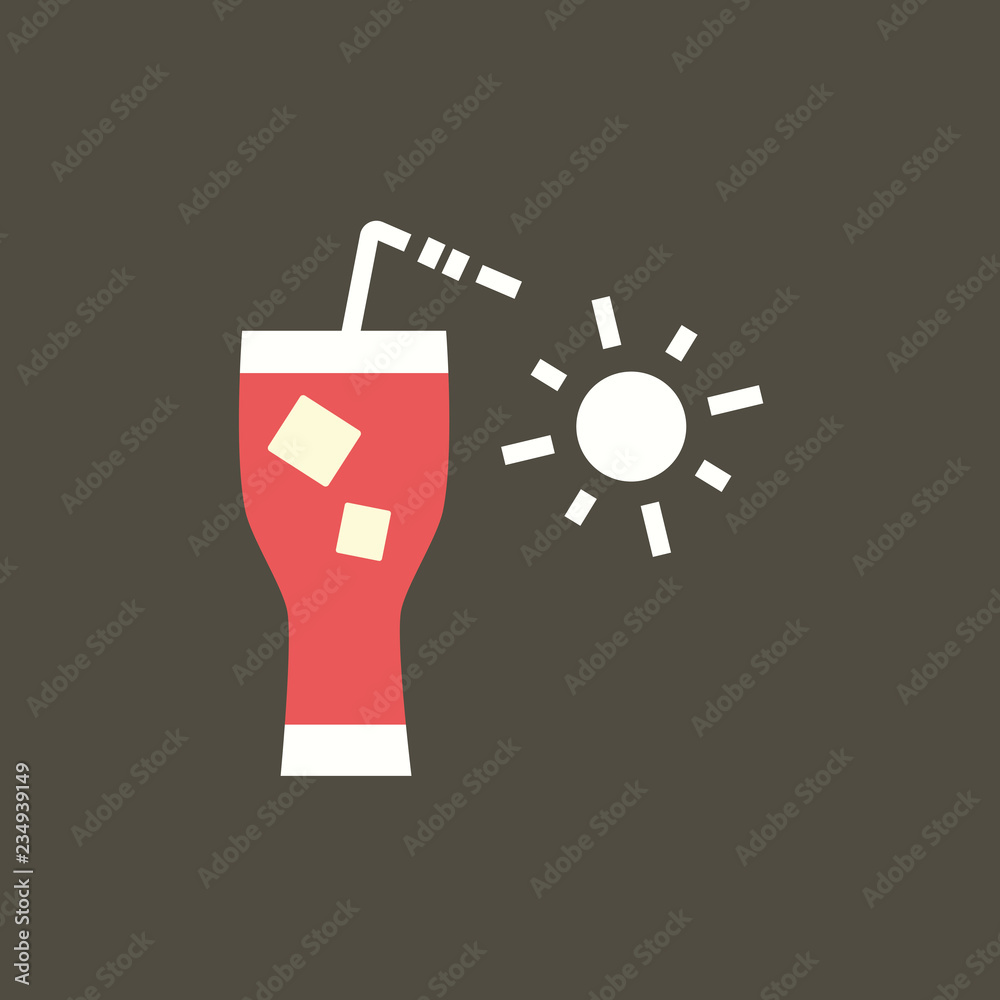 Silhouette icon lemonade and sunshine Silhouette icon lemonade and sunshine