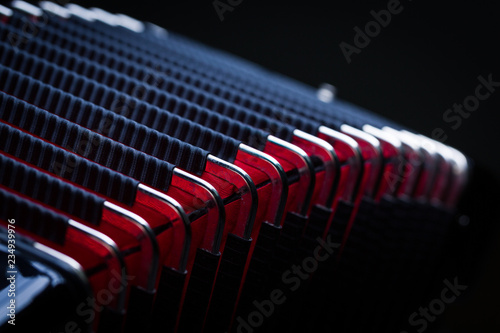 Akkordeon, Harmonika Balg in schwarz, rot 