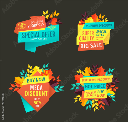 Special Offer and Mega Discount Vector Illustration