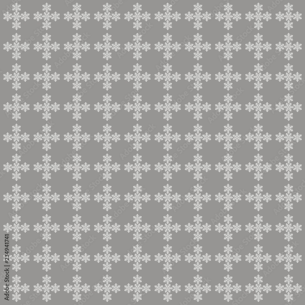 Wallpaper of snowflakes, vector illustration, silver color