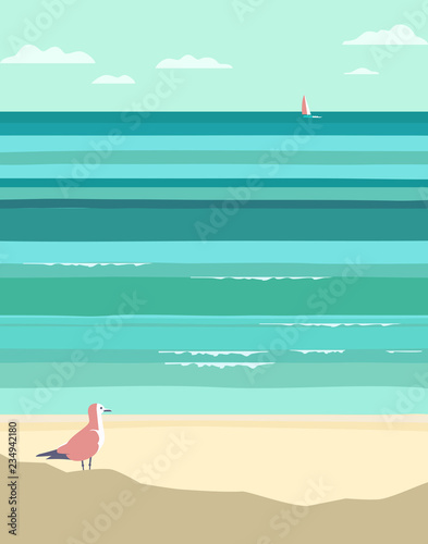 Summer seaside landscape