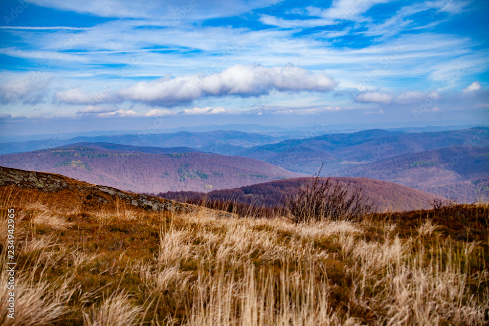 Obraz premium Landscape of autumnal peaks of the Carpathians.