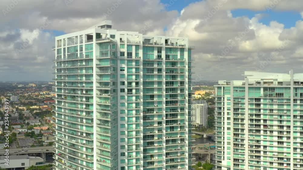 Aerial video highrise architecture Downtown Miami Aerial video highrise architecture Downtown Miami