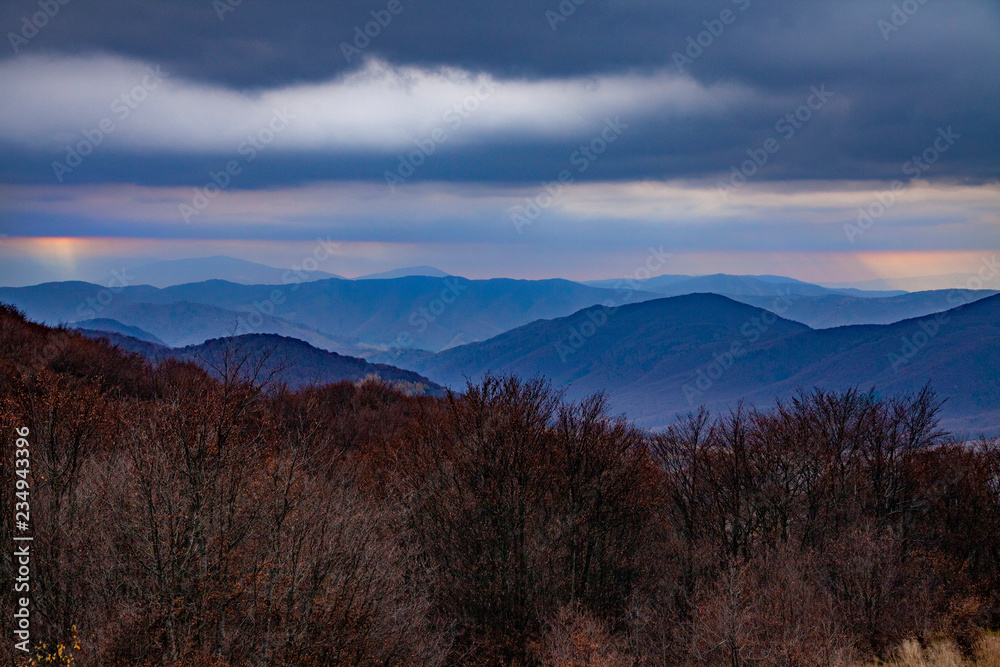 Landscape of autumnal peaks of the Carpathians. Landscape of autumnal peaks of the Carpathians.