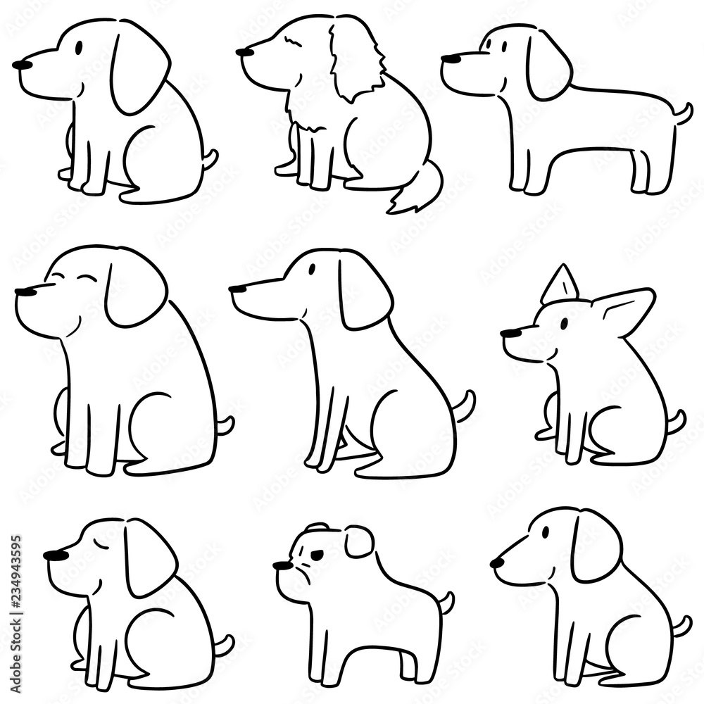 vector set of dog