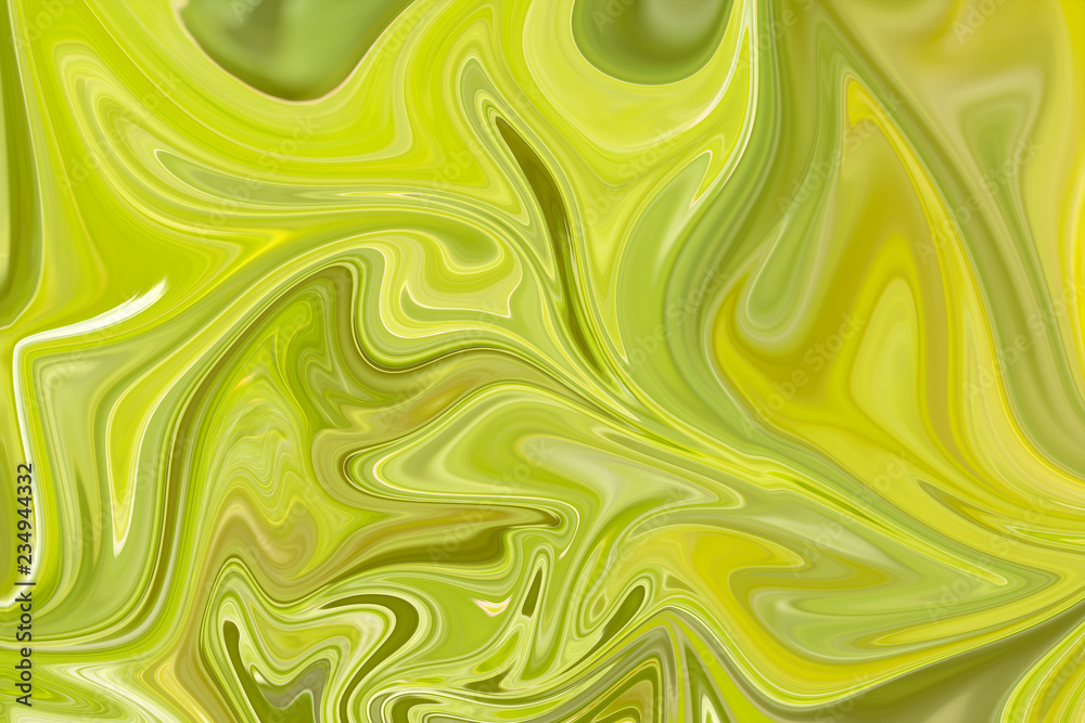 Liquify Abstract Pattern With Green, Lemon, Lime And Yellow Graphics Color Art Form. Digital Background With Liquifying Flow. Liquify Abstract Pattern With Green, Lemon, Lime And Yellow Graphics Color Art Form. Digital Background With Liquifying Flow.