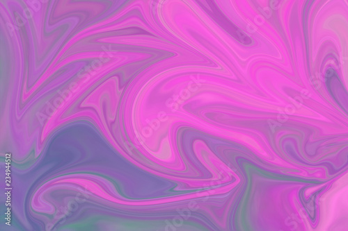 Liquify Abstract Pattern With Pink, Violet, Coral And Azure Graphics Color Art Form. Digital Background With Liquifying Flow.