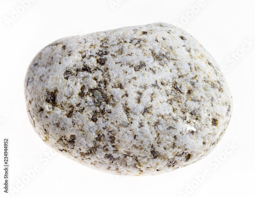 tumbled white granite stone on white background