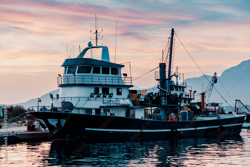 Fototapeta premium fishing boats in the fishing harbor