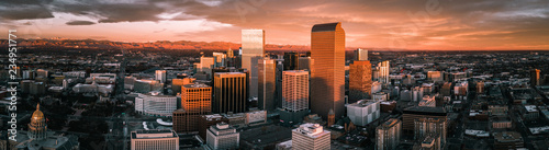 Fototapeta Naklejka Na Ścianę i Meble -  Aerial drone photo - Sunrise over the city of Denver Colorado