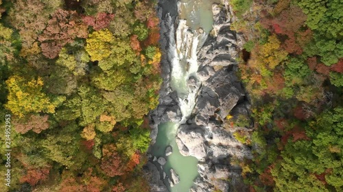 Wallpaper Mural Aerial view of Ryuokyo valley and autumn foliage, Nikko, Tochigi, Japan Torontodigital.ca