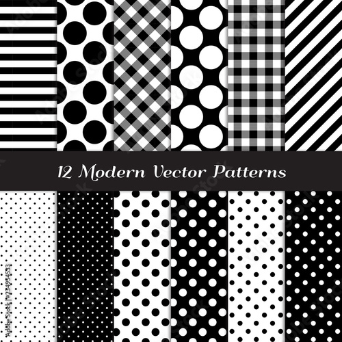 Black and White Gingham, Po...