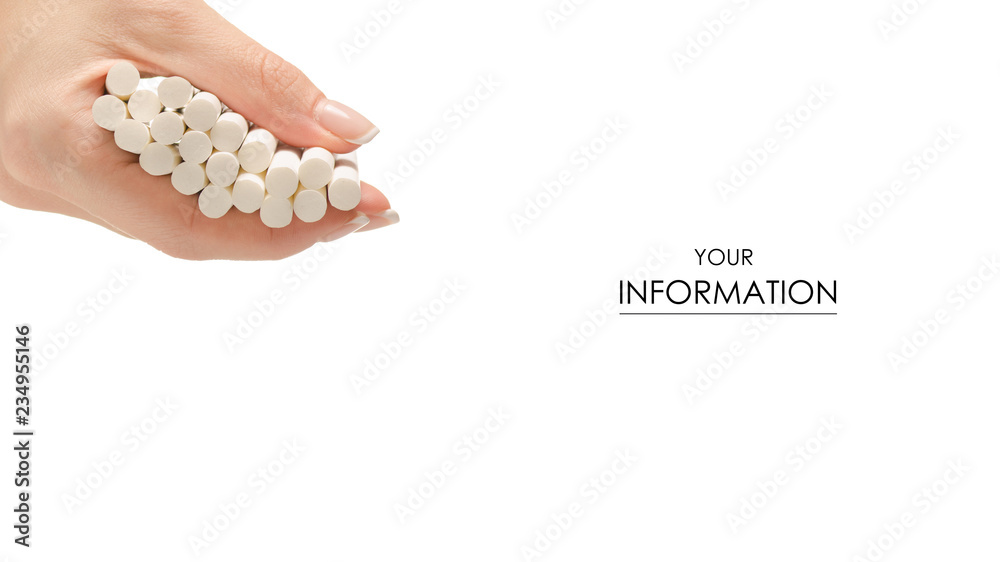 The cigarettes in hand pattern on white background isolation The cigarettes in hand pattern on white background isolation