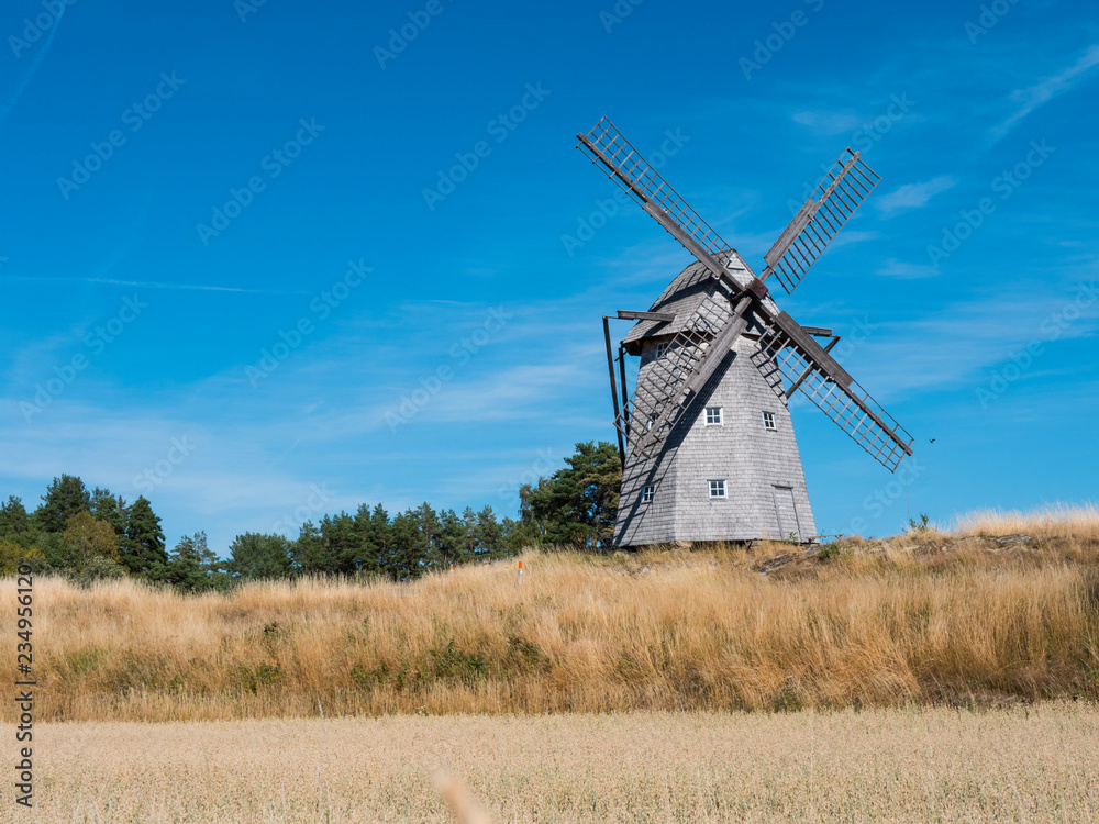 very old windmill in the countryside