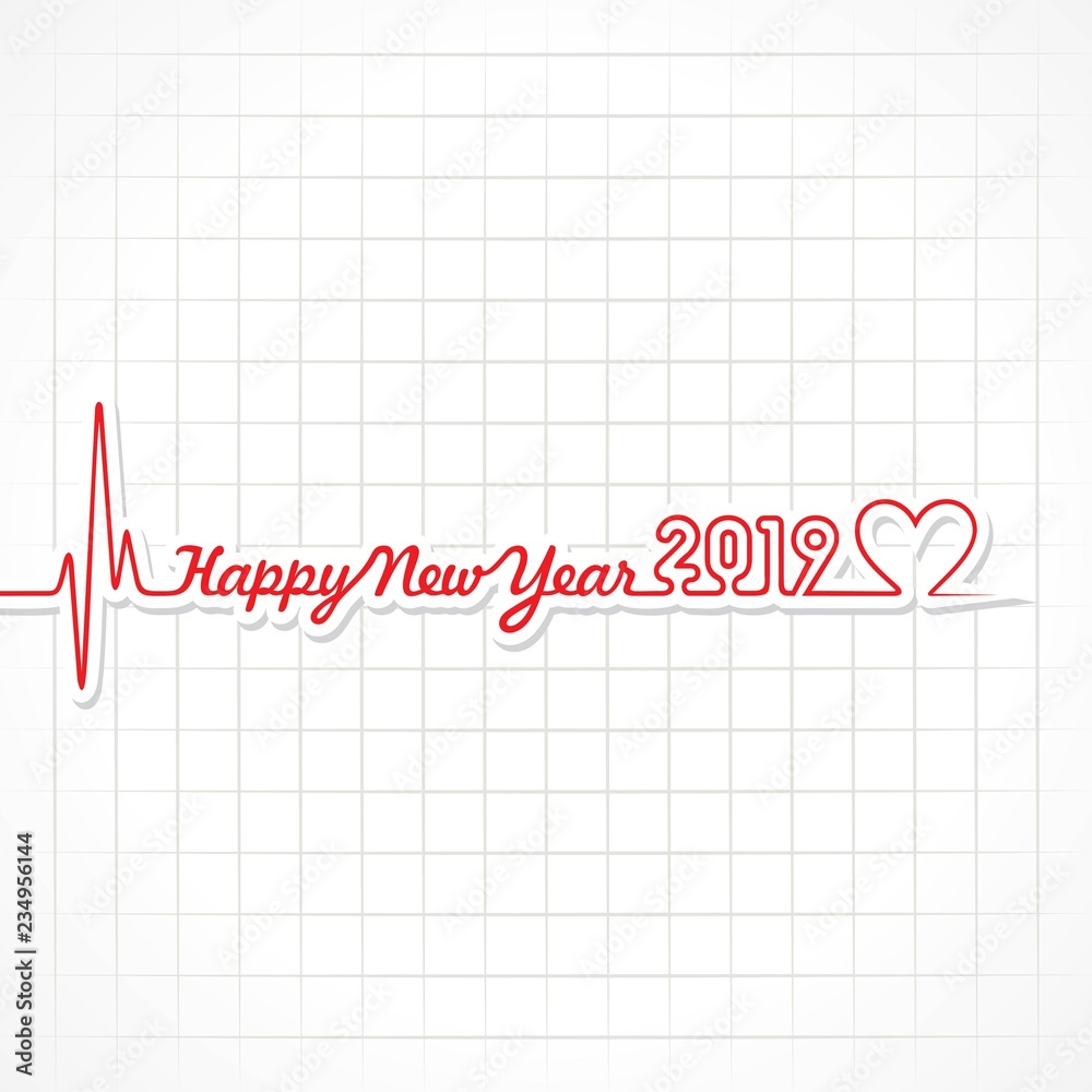 Happy New Year 2019 with creative design stock vector