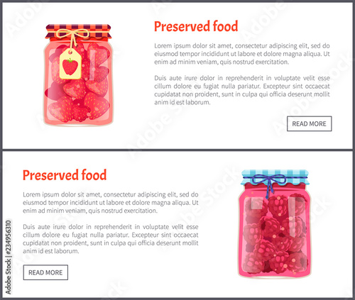 Preserved Food Fruits Set Vector Illustration