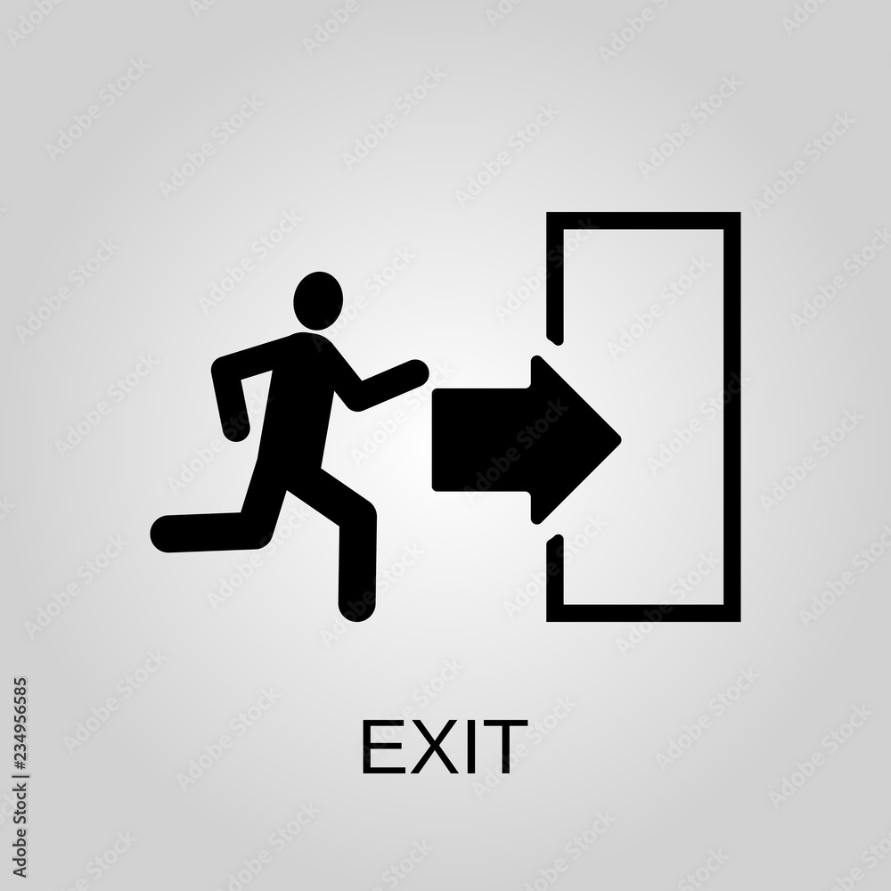 Exit icon. Exit symbol. Flat design. Stock - Vector illustration.