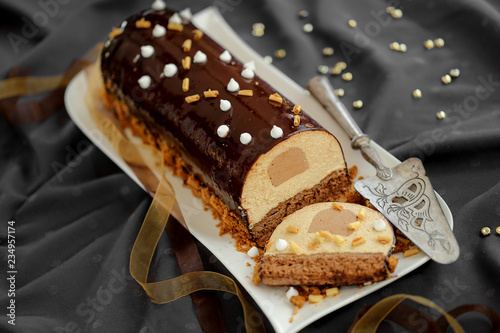 Canvas Print bûche de noël chocolat praline speculoos