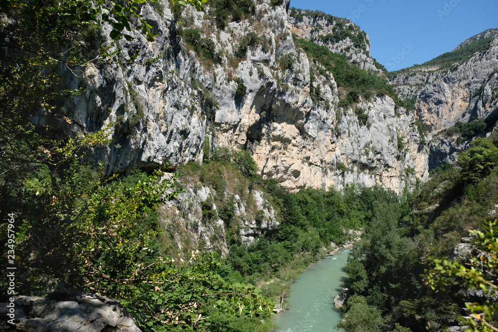 Verdon Gorge. River and rocks. Upper Provence.France.