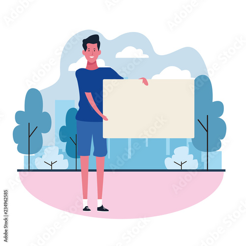 people with posters