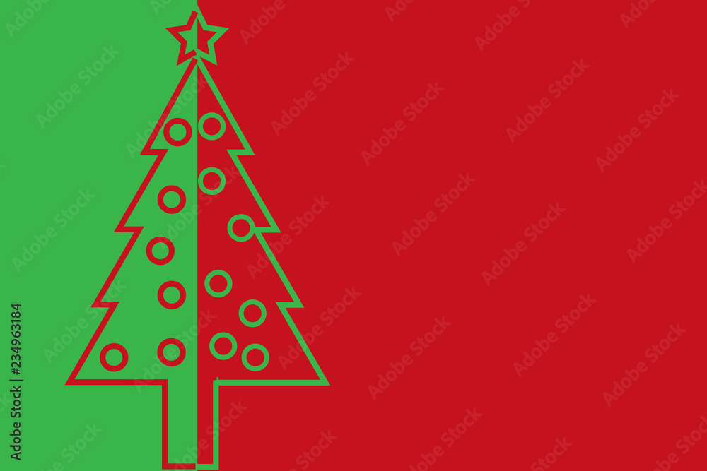 Felicitación de navidad con la silueta de un pino.