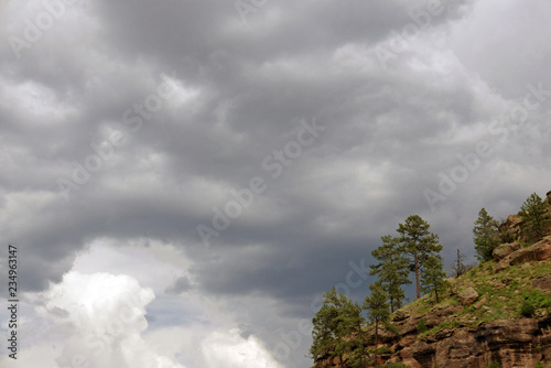 Sky with dark clouds in New Mexico