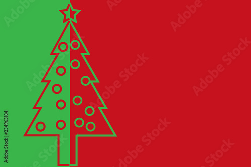 Felicitación de navidad con la silueta de un pino.
