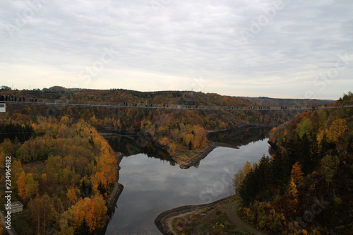 Eine Hängebrücke über der Rappbodetalsperre photo